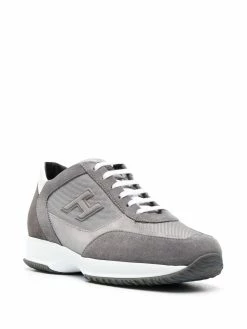 Hogan baskets à empiècements en daim