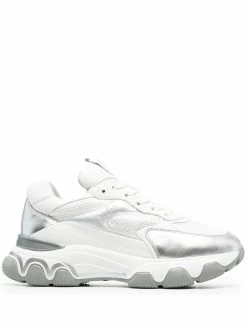 Hogan baskets à empiècements métallisés