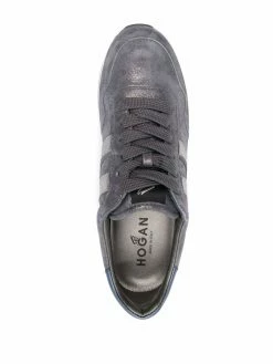 Hogan baskets en cuir H482 à plateforme rayée