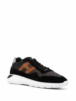 Hogan baskets à empiècement en daim