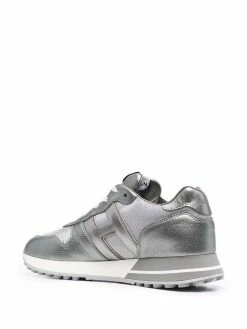Hogan baskets en cuir métallisé
