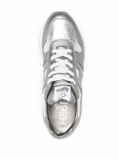 Hogan baskets en cuir métallisé