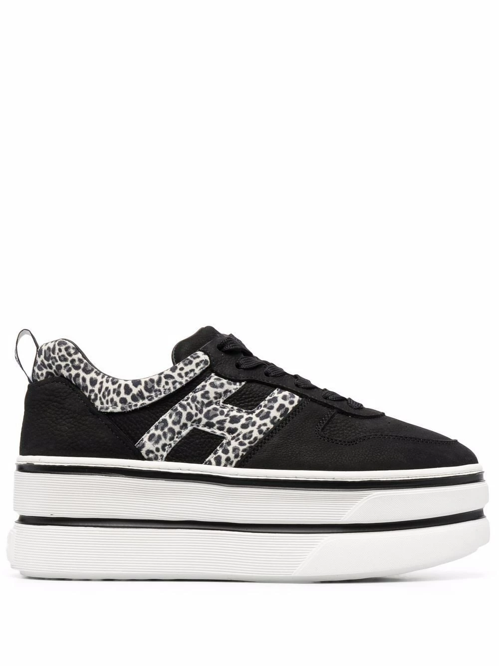 Hogan Baskets en cuir à imprimé léopard Se Vend Bas Prix femme 1 Hogan baskets en cuir à imprimé léopard