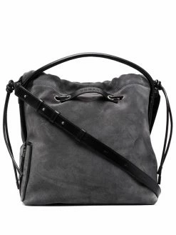 Hogan sac cabas en daim à liseré en cuir