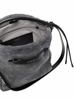 Hogan sac cabas en daim à liseré en cuir