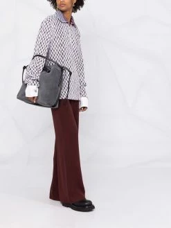 Hogan sac cabas en daim à liseré en cuir